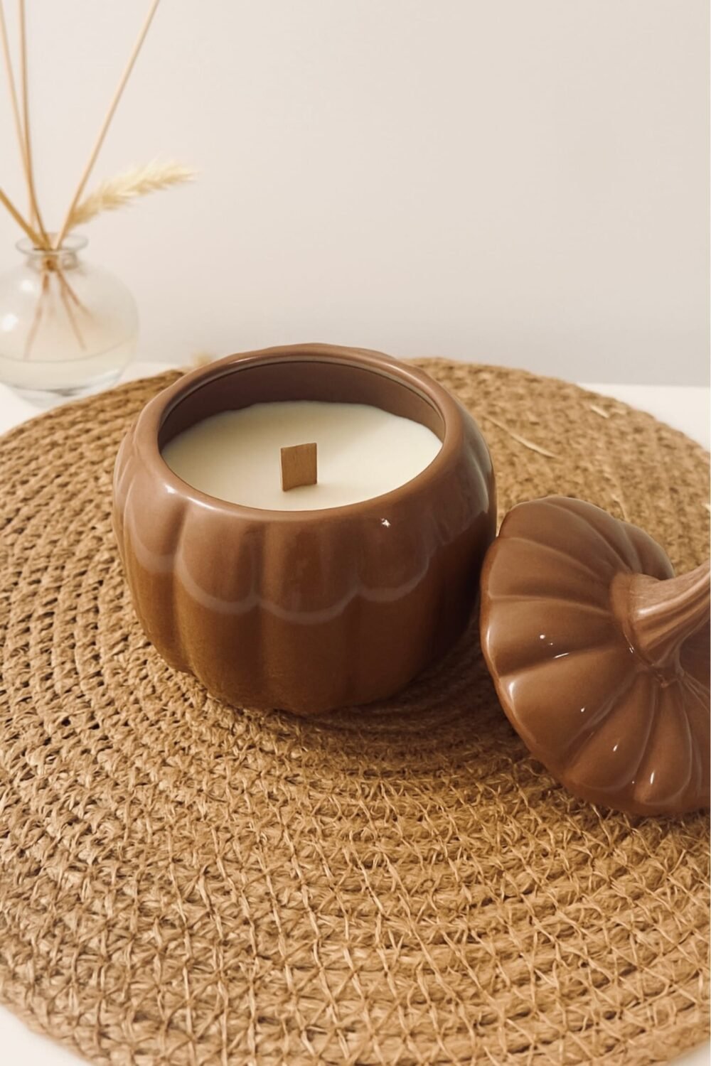 bougie automne marron chaud