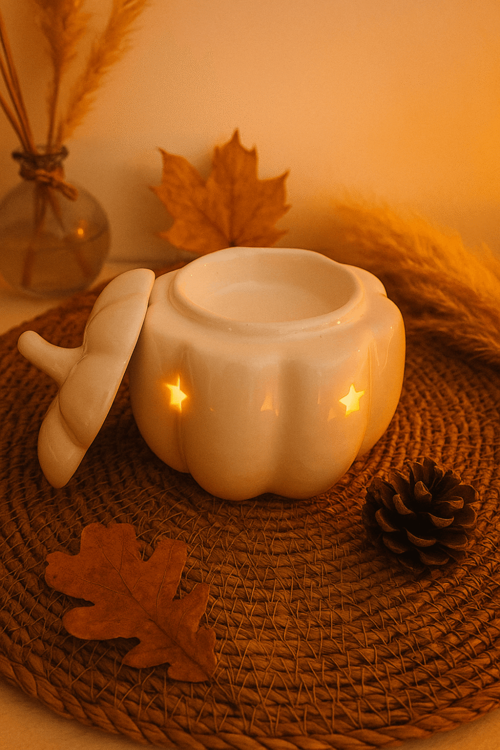 Brûle-parfum Automnal Citrouille Blanche - Collection Cocooning