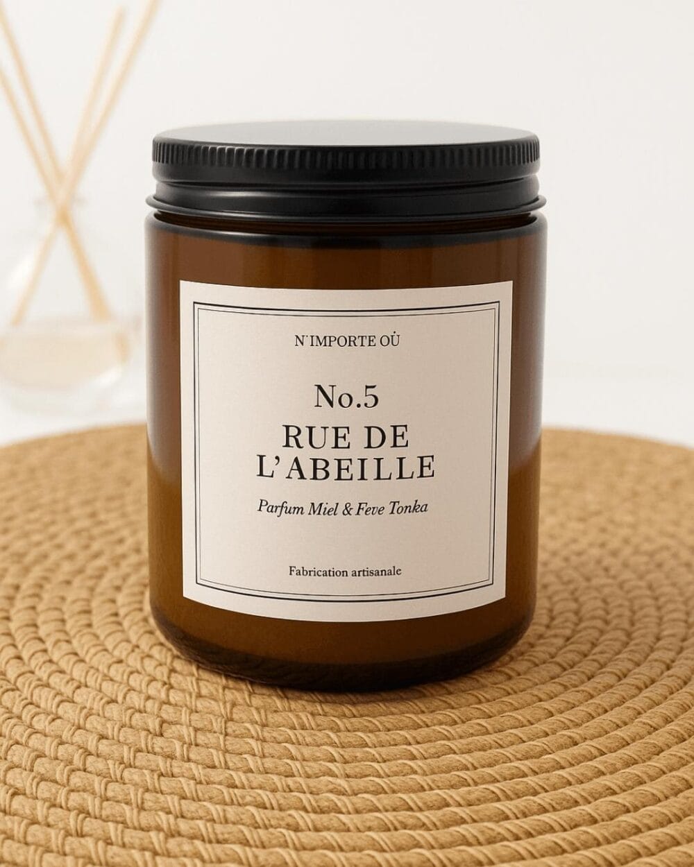 Bougie parfumée Miel Feve Tonka - n5 rue de l'Abeille - Collection Signature - Fait Main- Niõ