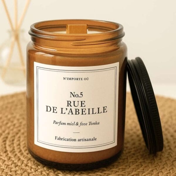 Bougie parfumée Miel & Fève Tonka – 5 rue de l'Abeille | Collection Signature