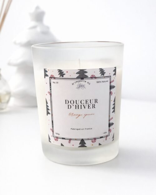 Douceur d’Hiver, bougie parfumée orange épicée,