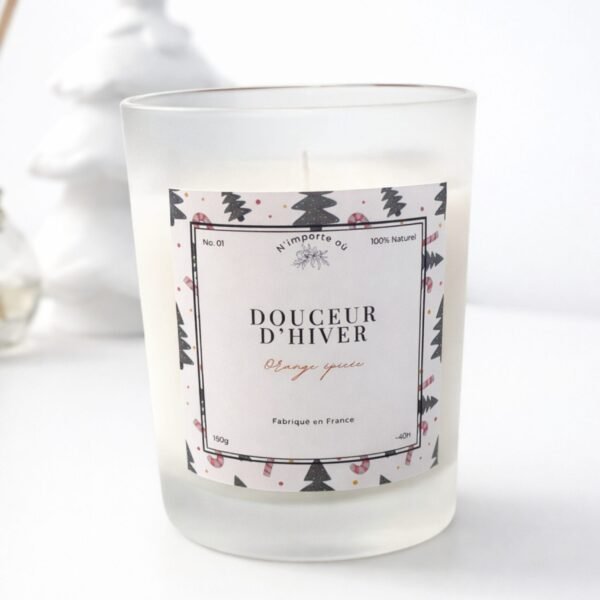 Douceur d’Hiver, bougie parfumée orange épicée,