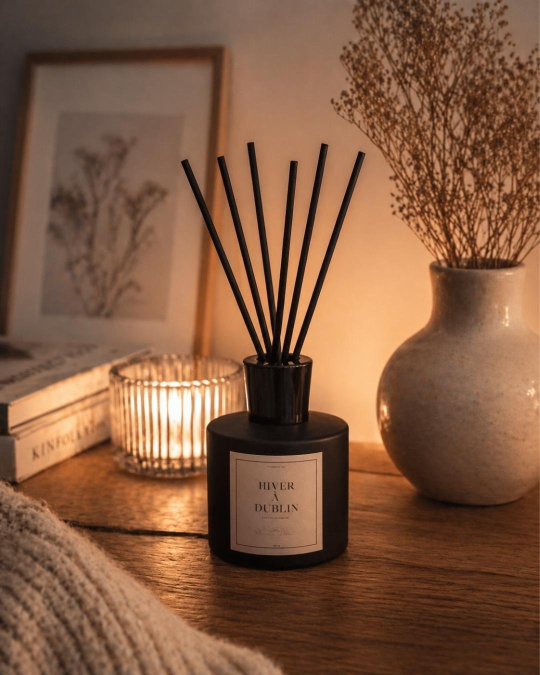 Diffuseur de parfums à bâtonnets Hiver à Dublin - produit phare de la gamme Khrôma signée Niõ