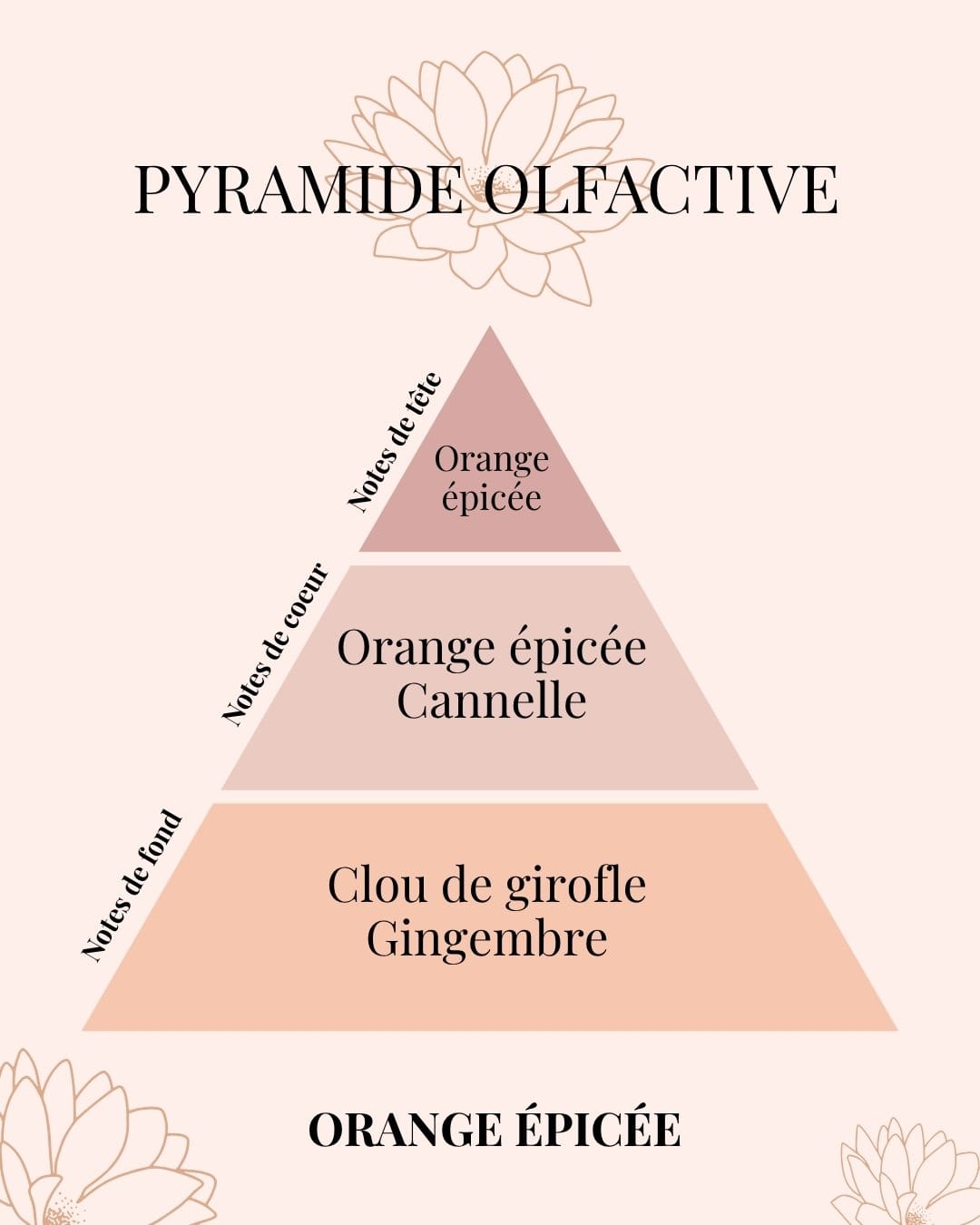 Pyramide Olfactive bougie parfumée Douceur d'Hiver Orange épicée - Niõ