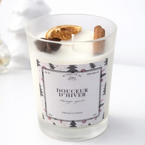 Bougie parfumée Douceur d’Hiver – Orange Épicée