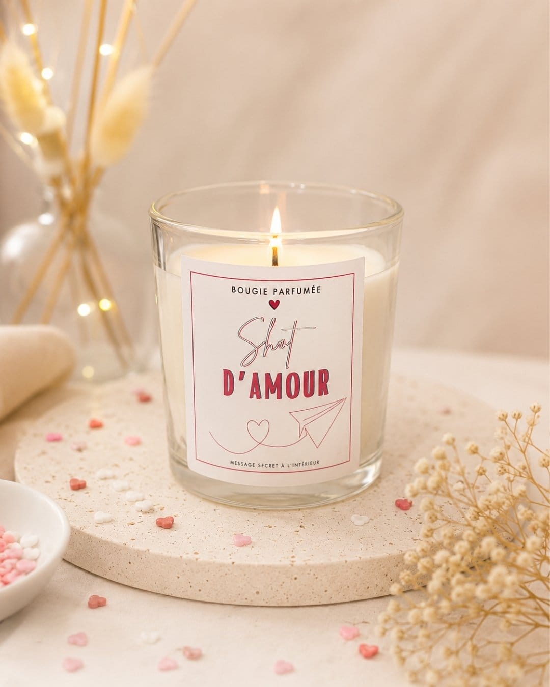 Bougie Saint Valentin - Shot D’amour - création originale - Niõ par n'importe où Bougie Saint Valentin - Shot D’amour - création originale - Niõ par n'importe où