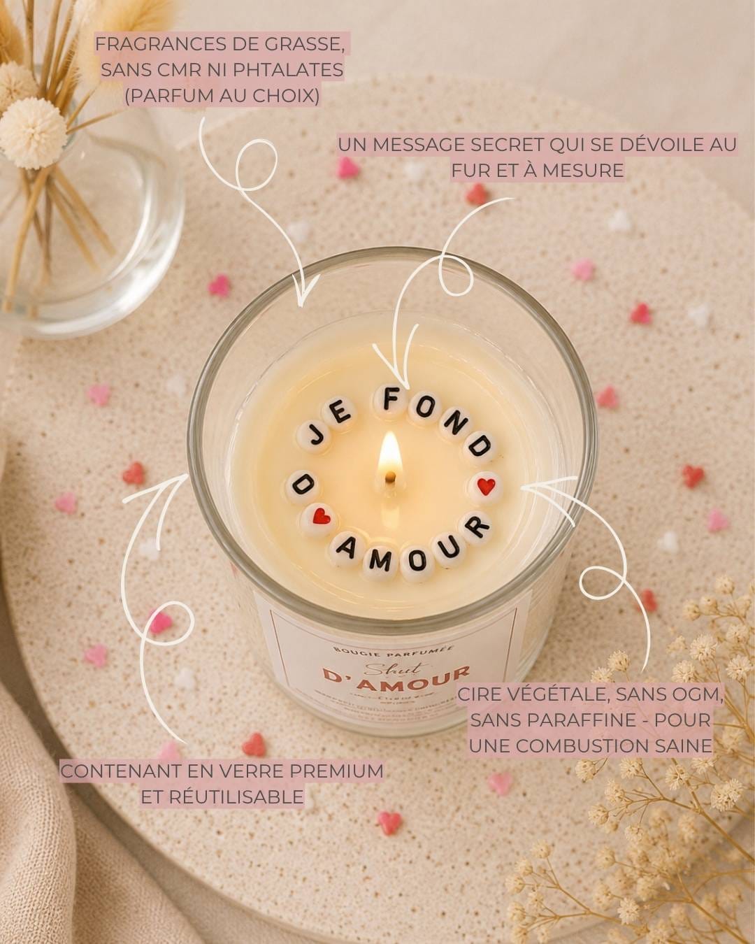 Bougie Saint Valentin - Shot D’amour - description - Niõ par n'importe où