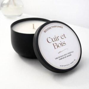 Bougie parfumée Cuir et Bois - Fait Main - Collection Khroma - Nio par N'importe où