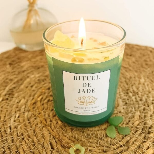 Bougie parfumée avec Bijou - Pierres de Jade - Artisanale - Nio par N'importe où