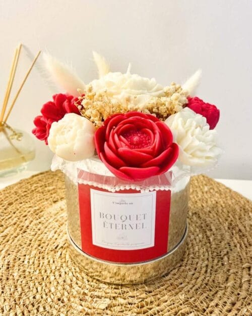 Bouquet de fleurs de cire parfumée Rose et Jasmin - Célébration - Fait Main - Niõ