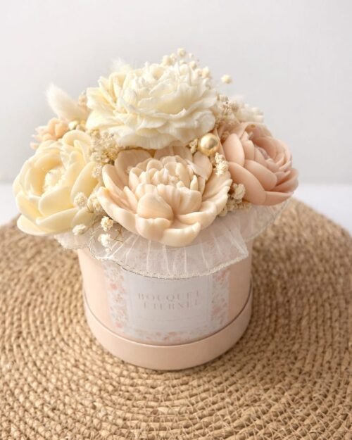 Bouquet éternel Blush cire vegetale.