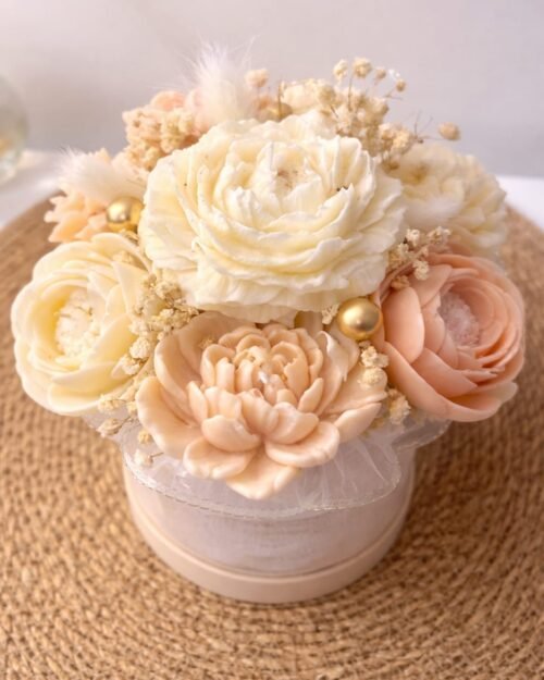 Bouquet éternel Blush cire vegetale.