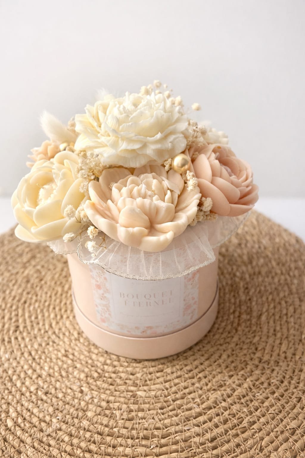 Bouquet éternel Blush cire vegetale.