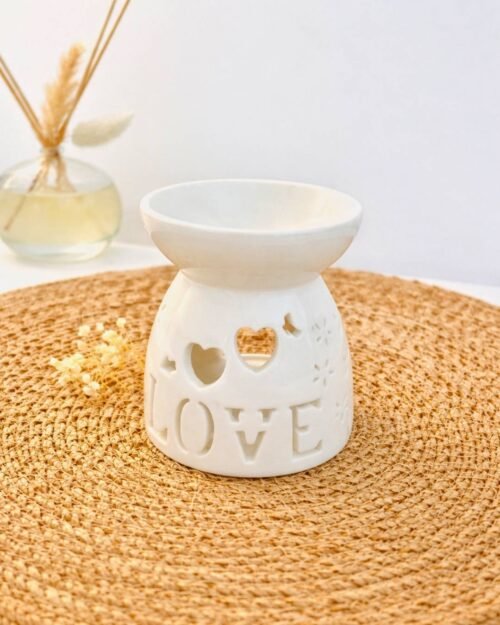 Brûle-Parfum en céramique blanche - Premium - édition Love - Nio par N'importe où