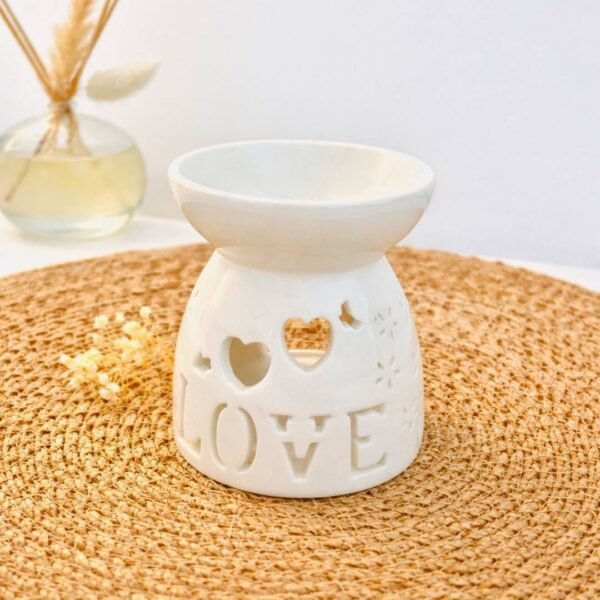 Brûle-Parfum en céramique blanche - Premium - édition Love - Nio par N'importe où
