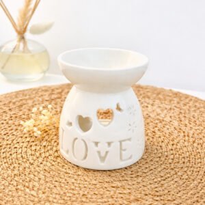 Brule-Parfum Love en céramique blanche