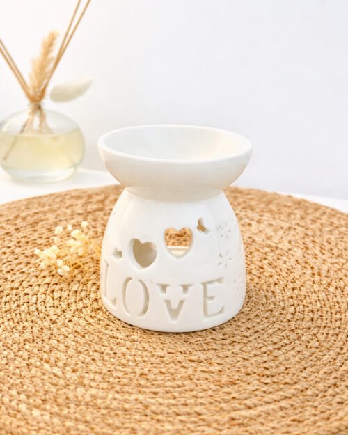 Brule-Parfum Love en céramique blanche