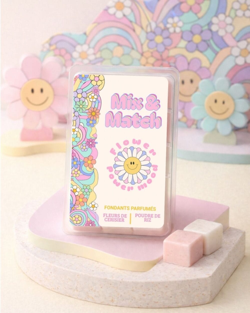 Tablette de fondants parfumés Fleur de Cerisier & Poudre de Riz - Flower Power Mood - collection Mix&Match - Nio par N'importe où