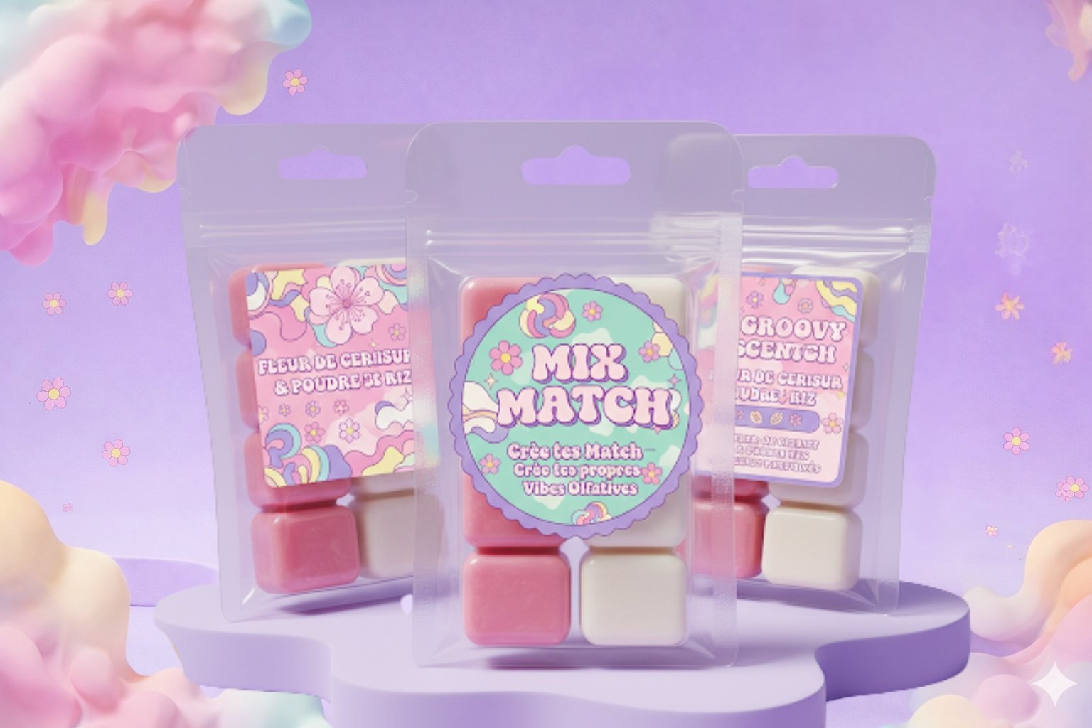 design de la collection Mix and Match fondants parfumés N'importe où