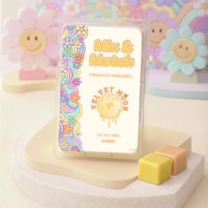 Boîte de fondants parfumés Velvet Moon miel & ambre, ambiance soirée groovy et enveloppante