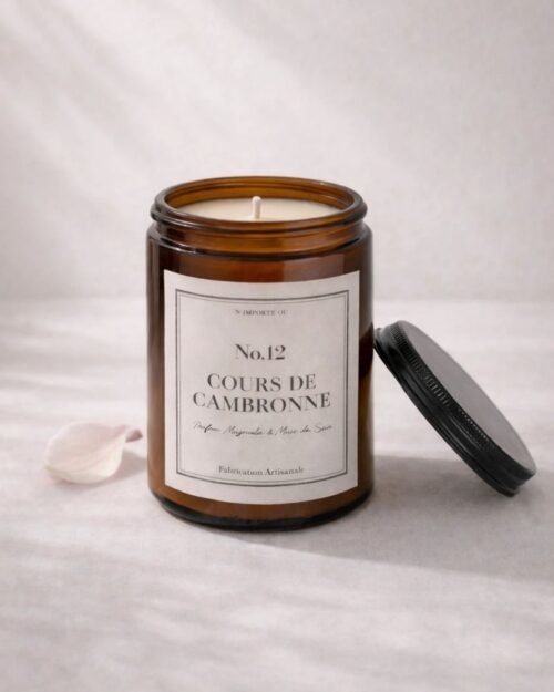 Bougie parfumée - Magnolia & Musc de Soie-12 Cours de Cambronne - Fait Main - Niõ par N'importe où