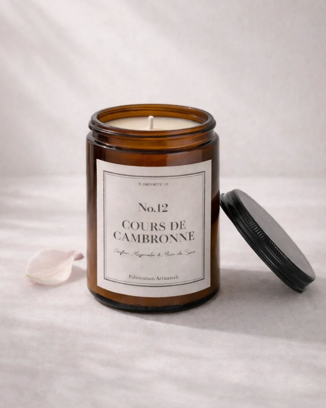 Bougie parfumée - Magnolia & Musc de Soie-12 Cours de Cambronne - Fait Main - Niõ par N'importe où