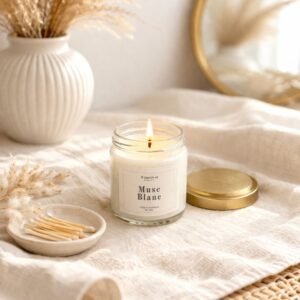 Bougie parfumée Musc Blanc - Collection Bohème - Fait Main - Niõ par n'importe où