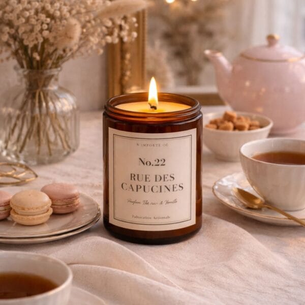 Bougie parfumée Thé Noir et Vanille épicée - 22 rue des Capucines - Fait Main - Niõ par N’importe où