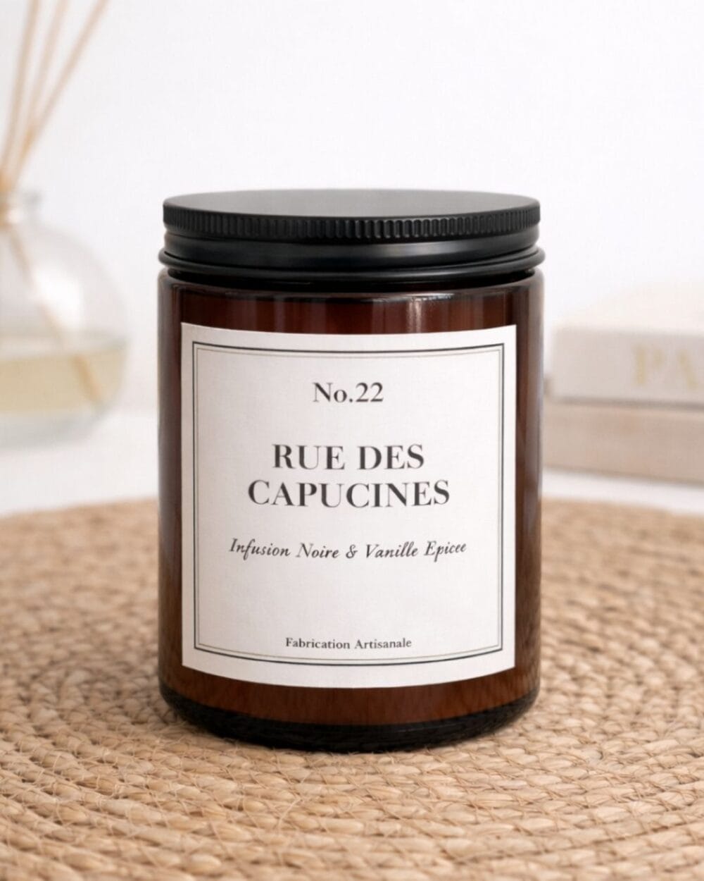 Bougie parfumée Thé Noir et Vanille épicée - 22 rue des Capucines - Premium - Niõ par N’importe où