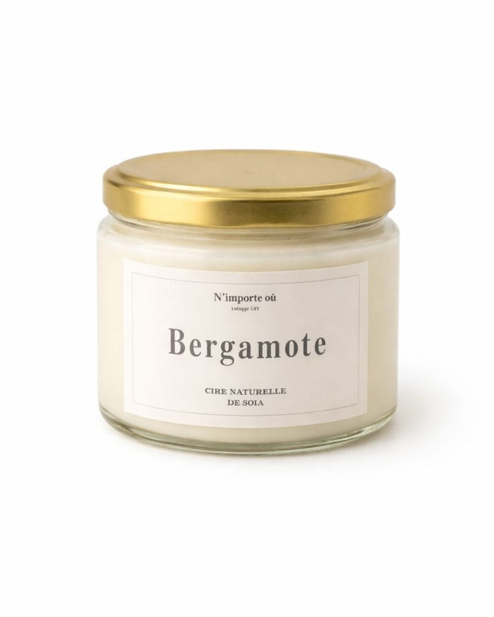 Bougie parfumée fait main - Bergamote - Bohème - pot verre couvercle métal - Niõ