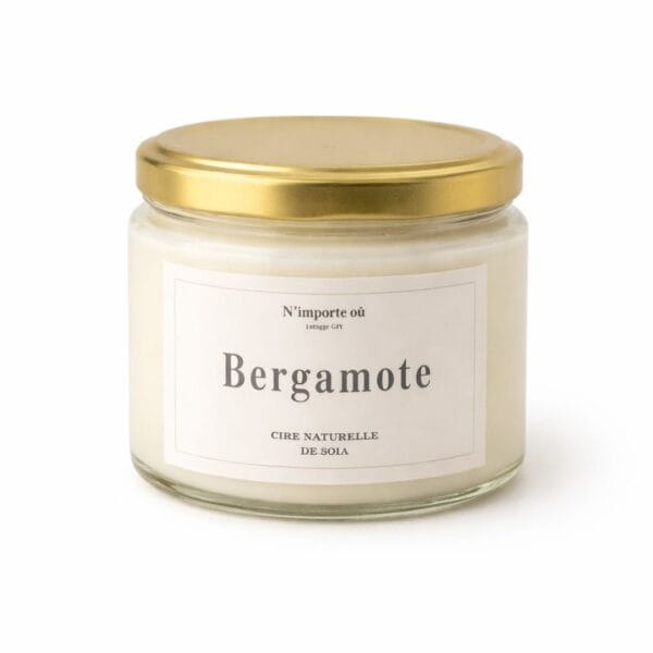 Bougie parfumée fait main - Bergamote - Bohème - pot verre couvercle métal - Niõ