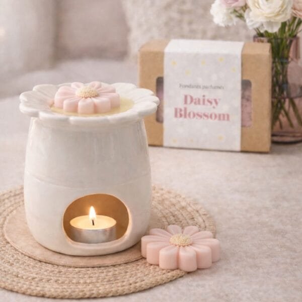 Brûle-parfum Daisy - céramique grès blanche - premium - Niõ par N'importe où