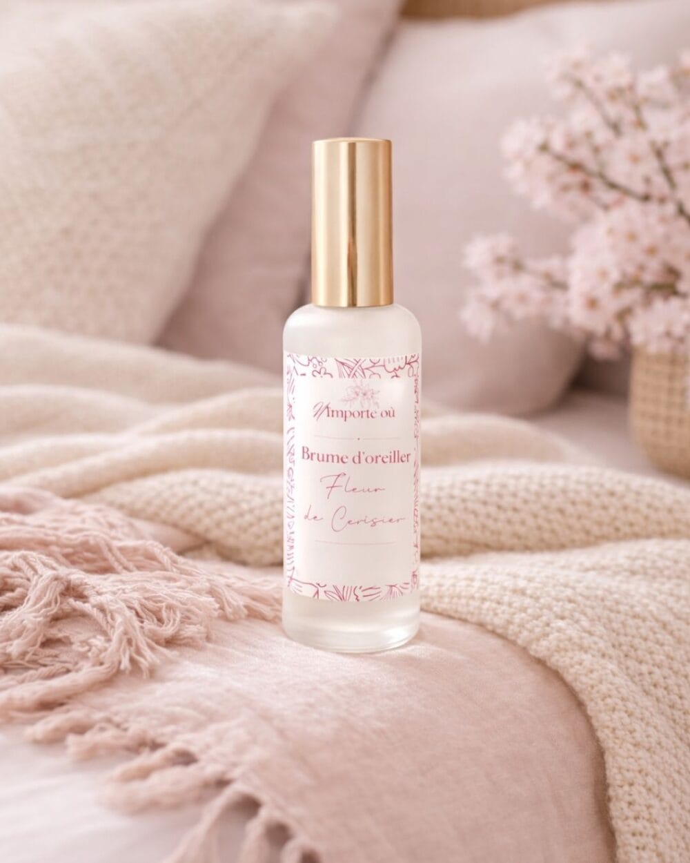 Brume d’Oreiller Fleur de Cerisier  – Rituel Nuit Floral Délicat & Apaisant