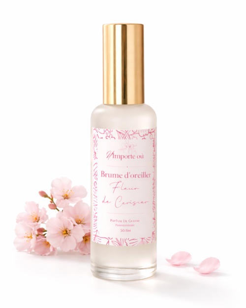 brume oreiller parfumée fleur de cerisier 50ml flacon élégant parfum intérieur