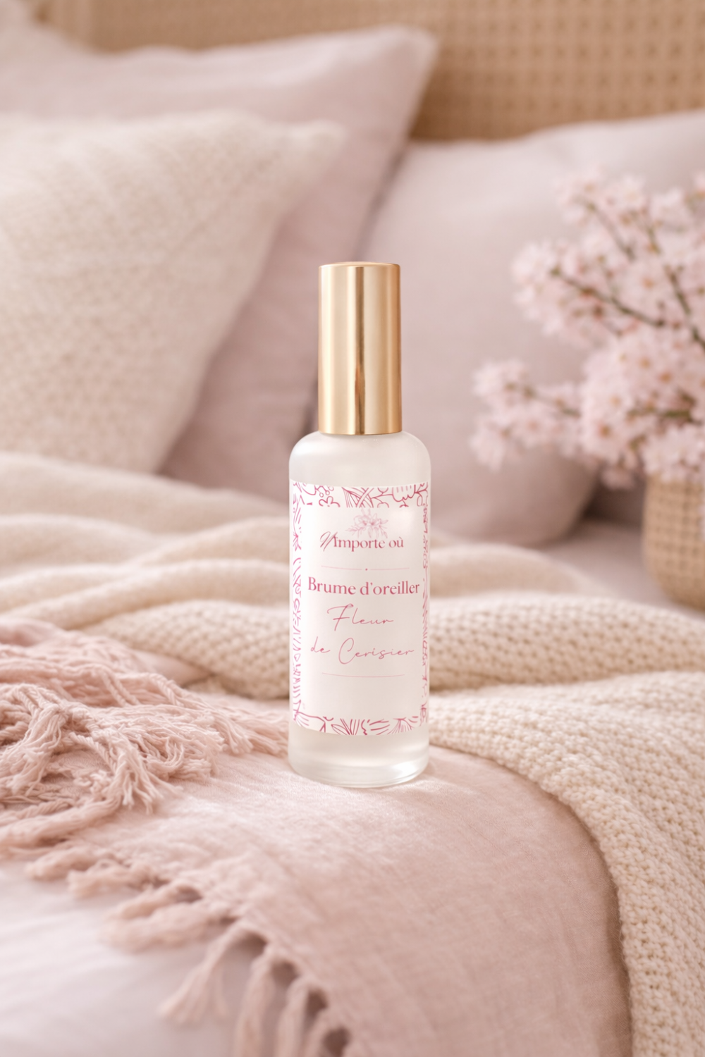 brume oreiller parfumée fleur de cerisier 50ml flacon élégant parfum intérieur