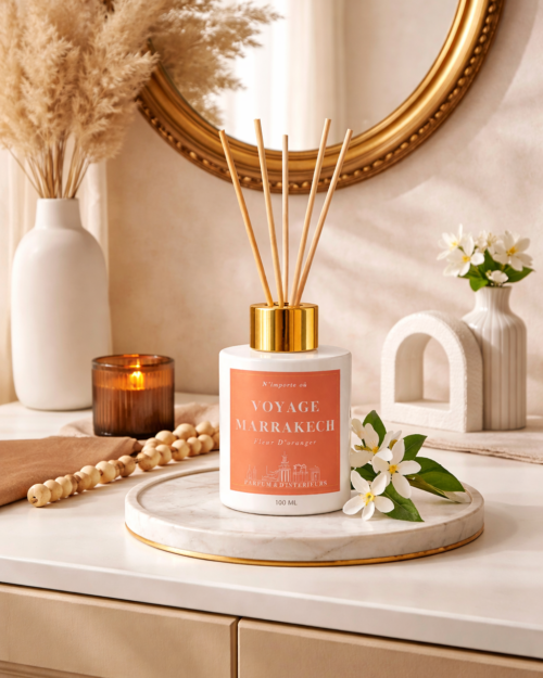 diffuseur bâton 100ml parfum maison fleur oranger intérieur chaleureux