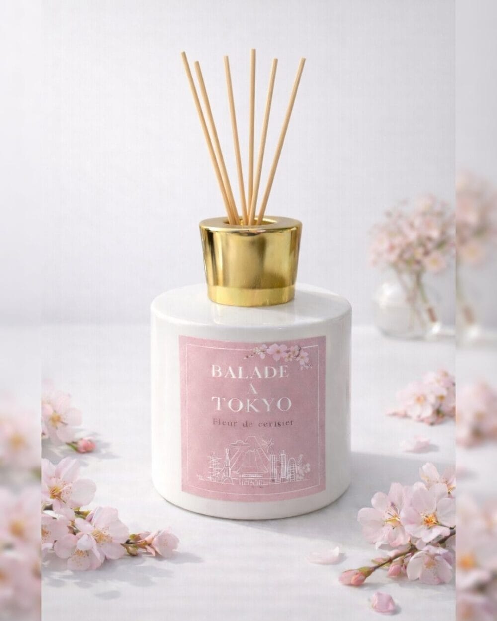 Diffuseur de parfum à batonnets Balade à Tokyo - Fleur de cerisier - Niõ par N'importe où