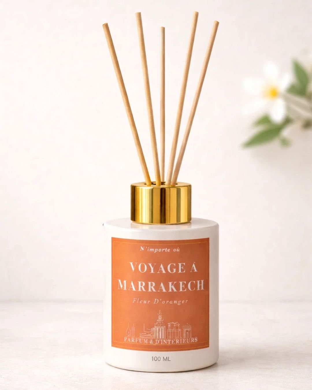 Diffuseur de parfum à battonets - Fleurs d'Oranger - Voyage à Marrakech - Niõ par N'importe où