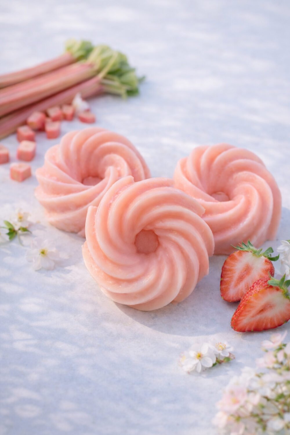 fondants parfumés fraise rhubarbe parfum fruité acidulé cire parfumée