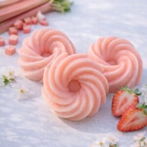 Fondants parfumés Fraise et Rhubarbe - fait main - cire végétale - Niõ par N'importe où