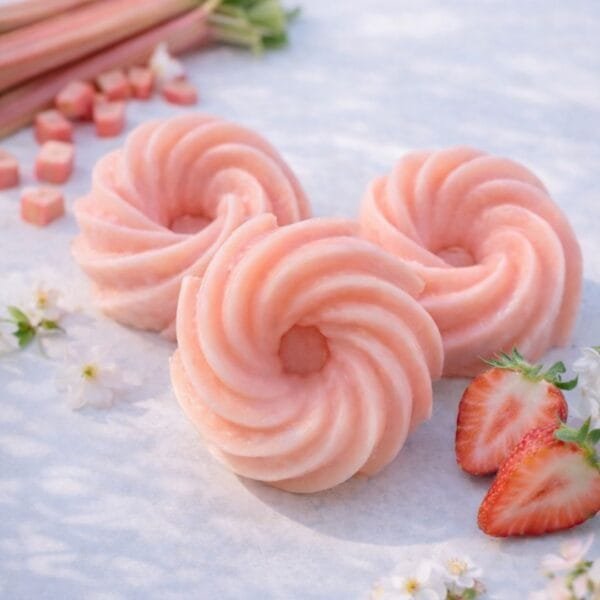Fondants parfumés Fraise et Rhubarbe - fait main - cire végétale - Niõ par N'importe où