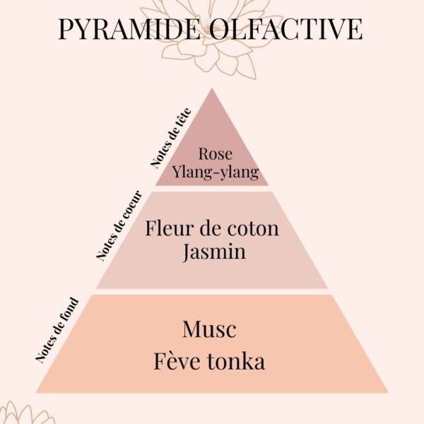 Pyramide Olfactive Fleur de Coton - parfum d'intérieur - Niõ par N'importe où