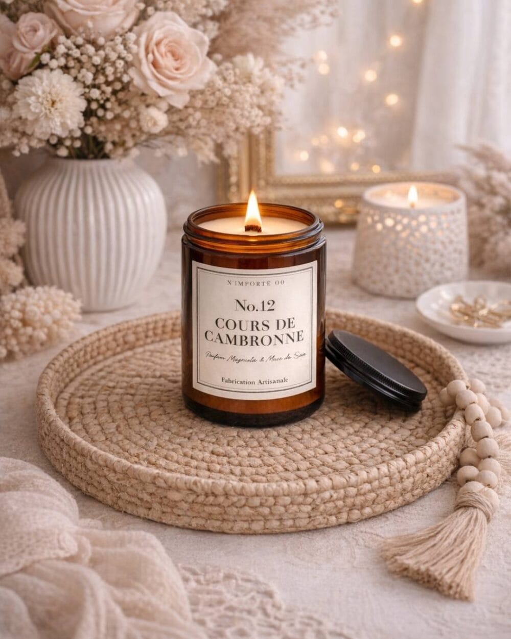 bougie parfumée naturelle Magnolia fait main - Nio par N'importe où