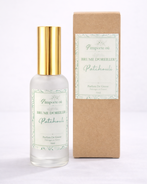 brume d'oreiller patchouli parfum boise chambre linge de lit