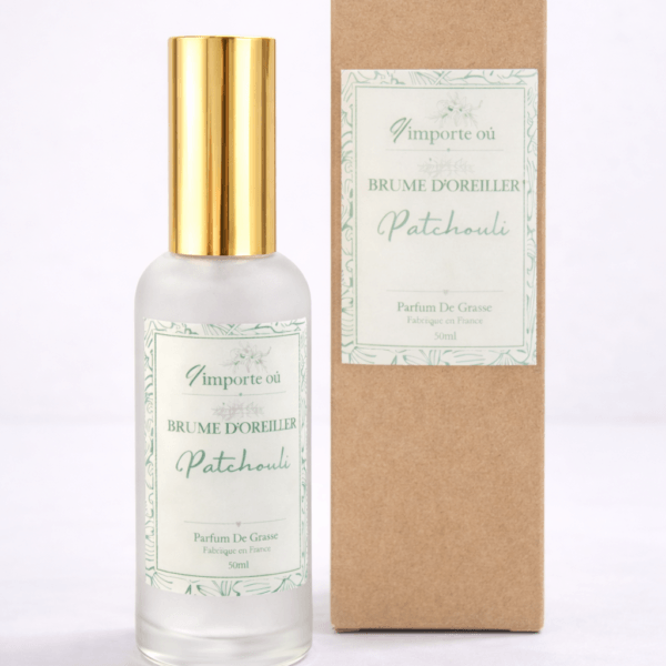 brume d'oreiller patchouli parfum boise chambre linge de lit