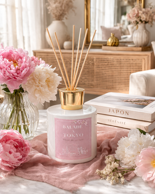 diffuseur parfum fleur de cerisier balade a tokyo parfum interieur