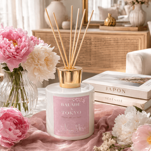 diffuseur parfum fleur de cerisier balade a tokyo parfum interieur