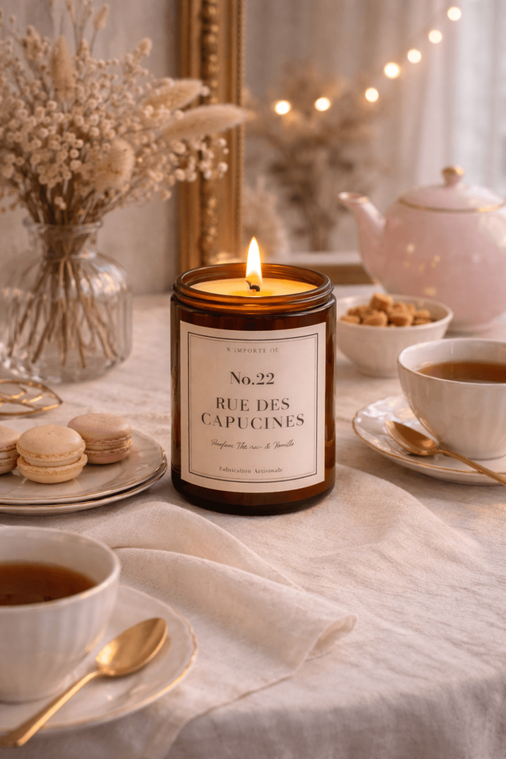 bougie parfumée thé noir vanille épicée ambiance salon parisien