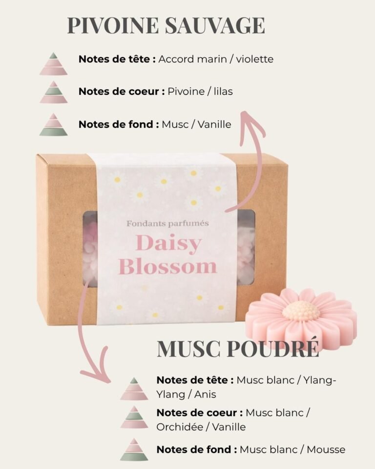 fondants parfumés Musc et Pivoine - Daisy Blossom Duo Floral - fait main - Niõ par N'importe où