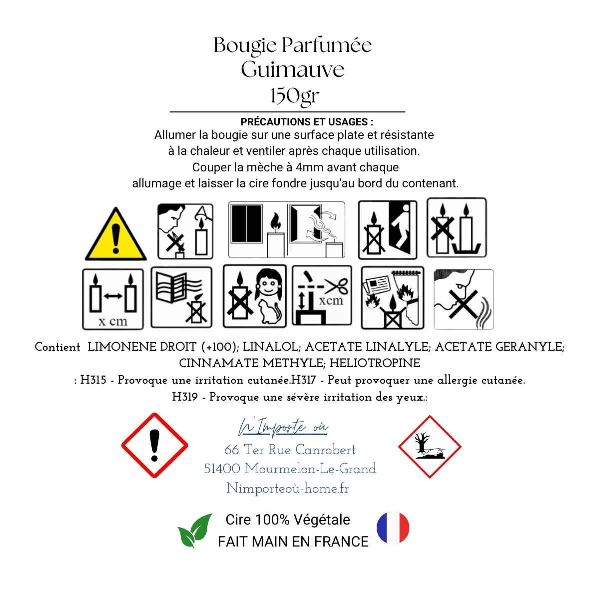 Comment bien lire les Etiquettes clp afnor bougies parfumées exemple Nio par N'importe où